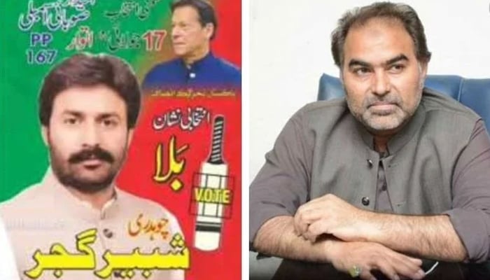 The PML-N has allotted the ticket to Nazir Ahmed Chohan (right) while PTI has fielded Shabbir Gujjar (left) — Geo.tv