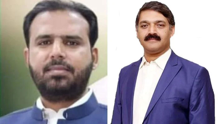 PML-N’s Saad Rafique (left) and PTI’s Malik Asad Ali Khokhar (right). — Geo.tv/File