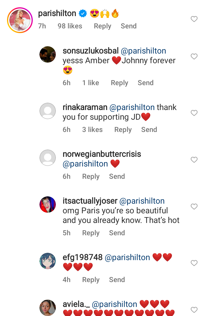 Johnny Deep fans thank Paris Hilton for supporting the actor
