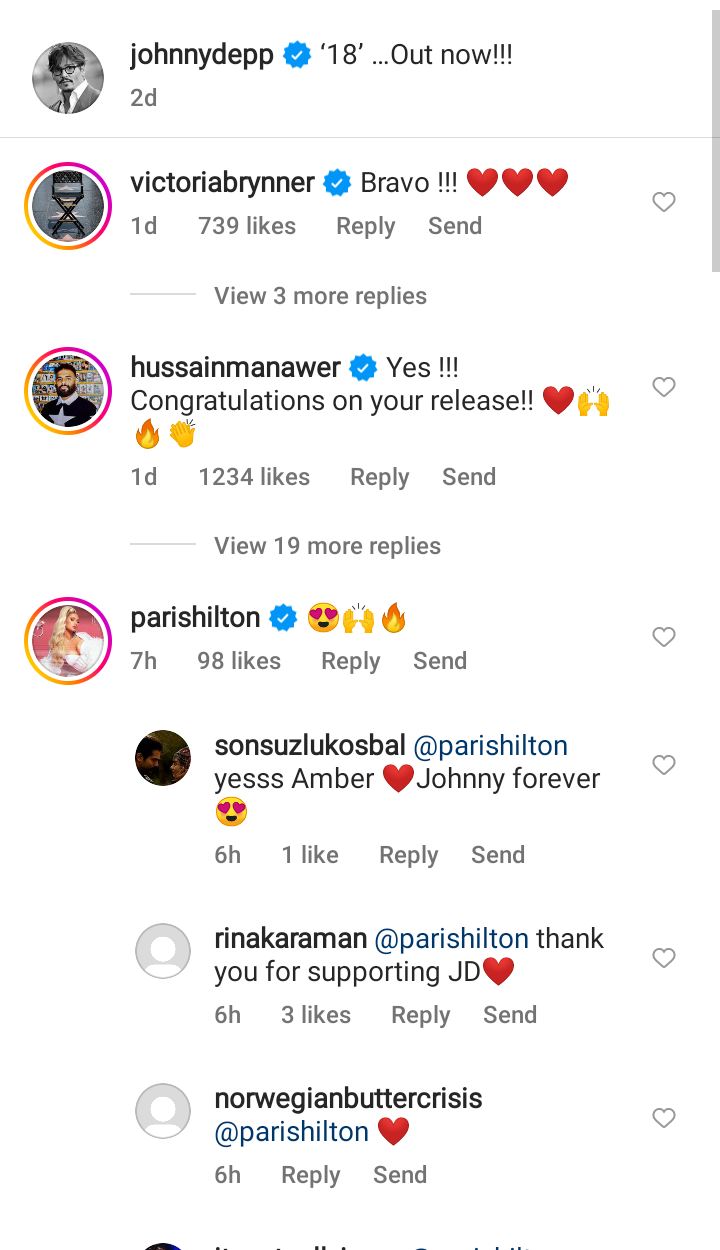 Johnny Deep fans thank Paris Hilton for supporting the actor