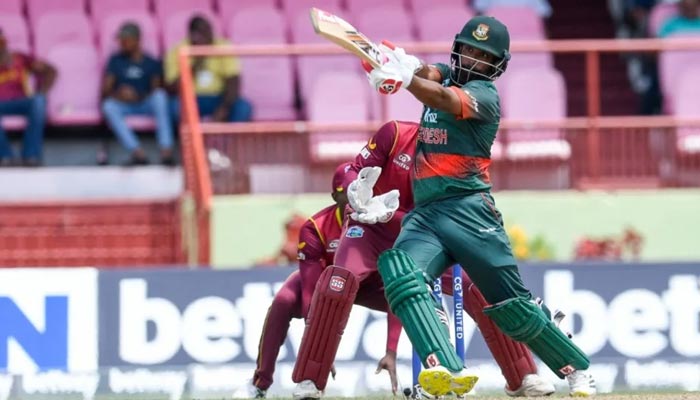 Bangladesh batter Tamim Iqbal playing his innings against West Indies in three-match ODI series. — AFP/File