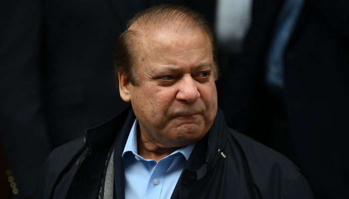 Former prime minister Nawaz Sharif leaves from a property in west London. — AFP/File