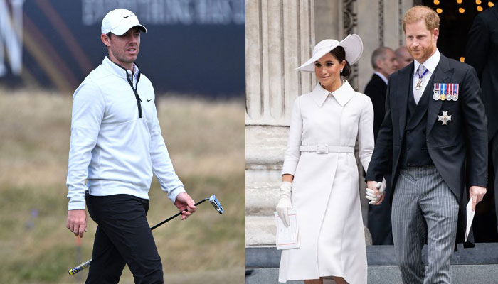 Meghan Markle former friend Rory McIlroy reacts as he loses British Open