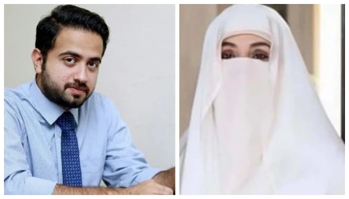 Focal Person to PTI Chairman on Digital Media Dr Arsalan Khalid (L) and former first lady Bushra Bibi (R). — Instagram/Twitter