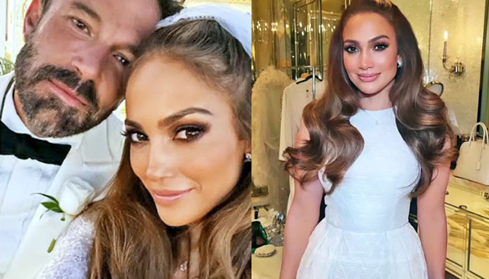 Jennifer Lopez exchanges vows with Ben Affleck in ‘a dress from an old movie’
