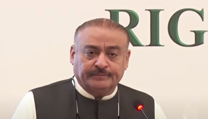 Federal Minister for Health Abdul Qadir Patel addresing an event in Islamabad, on July 18, 2022. — YouTube/PTVNewsLive