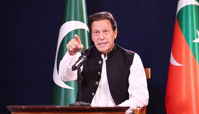 PTI chairman and former prime minister Imran Khan addresses the public on July 18, 2022 a day after party won 15 seats in Punjab polls. — Instagram/imrankhan.pti