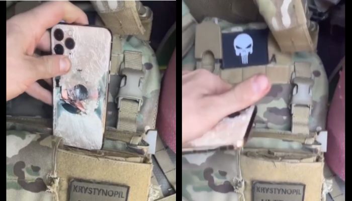iPhone 11 Pro saves soldier from bullet.—Screengrab via Reddit
