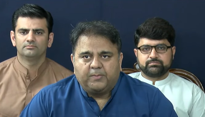 PTI Senior Vice President Fawad Chaudhry addressing a press conference in Islamabad, on July 19, 2022. — YouTube/HumNewsLive