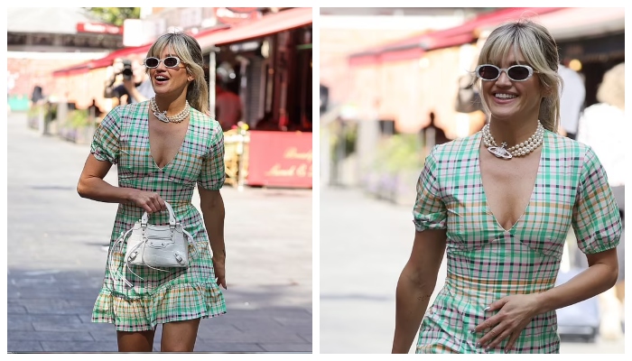 Ashley Roberts is a stunner in pastel minidress