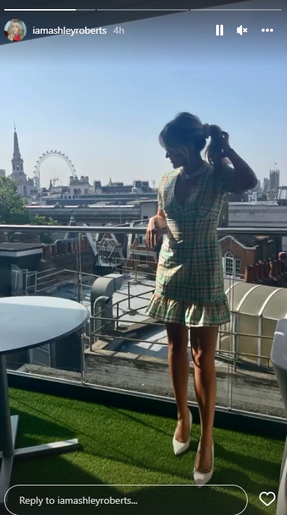 Ashley Roberts is a stunner in pastel minidress