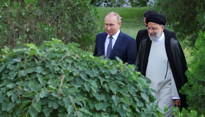 Russian President Vladimir Putin meets with Iranian President Ebrahim Raisi in Tehran, Iran July 19, 2022. — President Website/WANA/Handout via Reuters