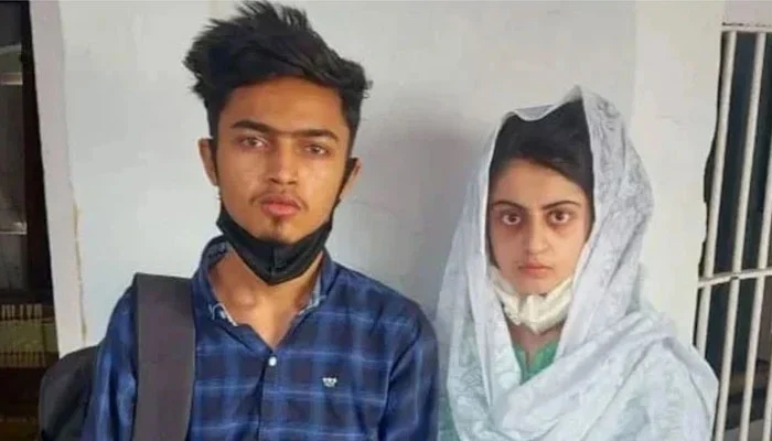 Dua Zehra (R) and 21-year-old Zaheer Ahmed (L). — Screengrab/Geo News