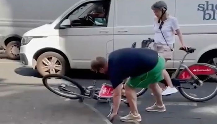 James Corden clashes with another cyclist in gut wrenching accident