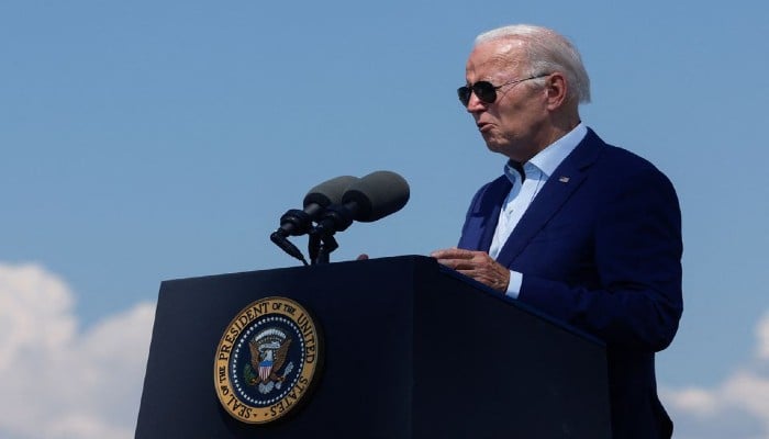 US President Joe Biden delivers remarks on climate change and renewable energy at the site of the former Brayton Point Power Station in Somerset, Massachusetts, US July 20, 2022. —REUTERS/Jonathan Ernst