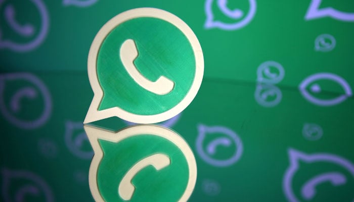 A 3D printed Whatsapp logo is seen in front of a displayed Whatsapp logo in this illustration September 14, 2017. — Reuters