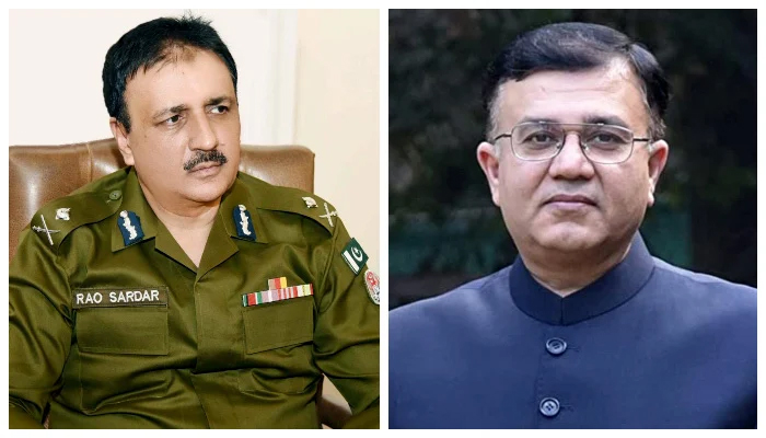 Punjab IG Rao Sikandar and Chief Secretary Kamran Ali Afzal.-APP/File