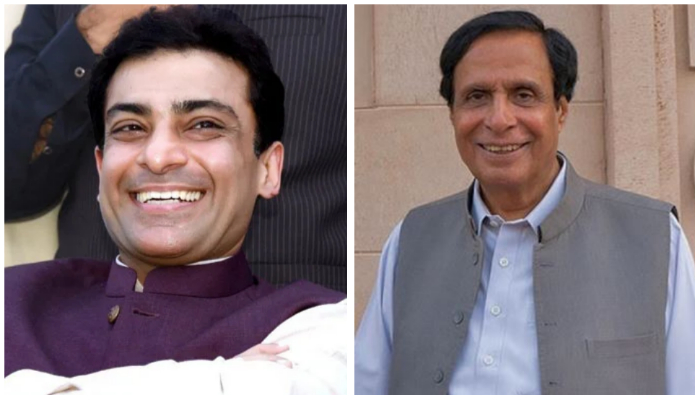 Chief Minister Punjab Hamza Shahbaz (L) and PML-Qs Chaudhry Pervez Elahi. — Twitter