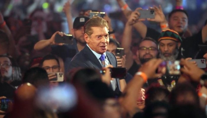 Apr 3, 2022; Arlington, TX, USA; WWE owner Vince McMahon enters the arena during WrestleMania at AT&T Stadium. — AFP