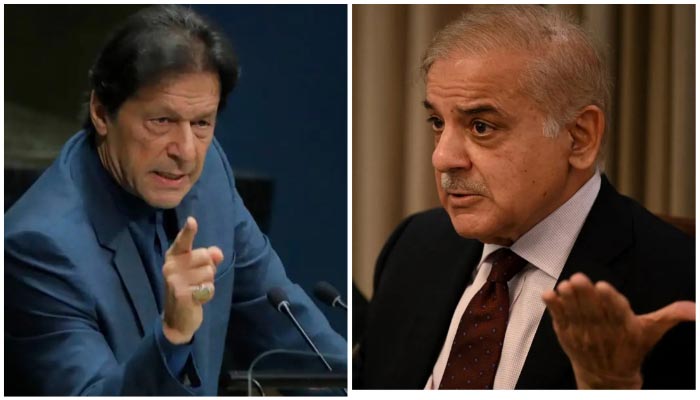 PTI Chairman Imran Khan (L) and Prime Minister Shehbaz Sharif. — AFP/Reuters