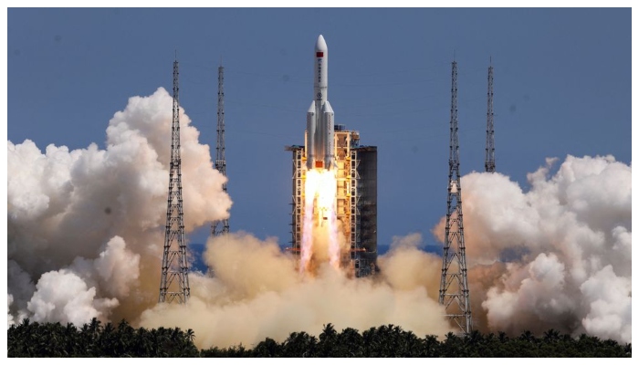 A Long March-5B Y3 rocket, carrying the Wentian lab module for Chinas space station under construction, takes off from Wenchang Spacecraft Launch Site in Hainan province, China July 24, 2022. — Reuters