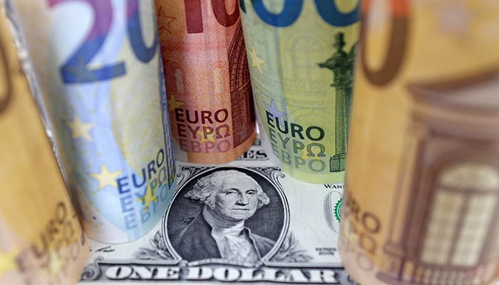 US Dollar and Euro banknotes are seen in this illustration taken July 17, 2022. &mdash; Reuters