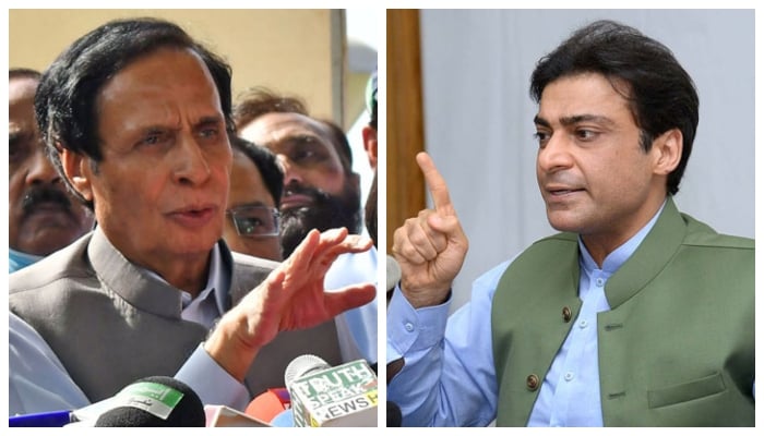 Pervez Elahi and Hamza Shahbaz. — APP/Online/Files