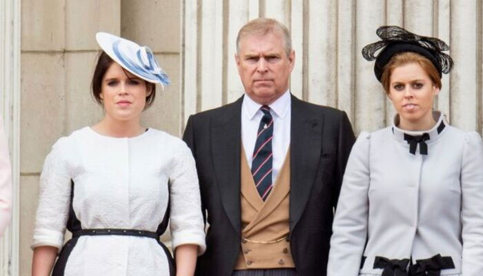 Prince Andrew climbing on the shoulders of Beatrice, Eugenie for royal return
