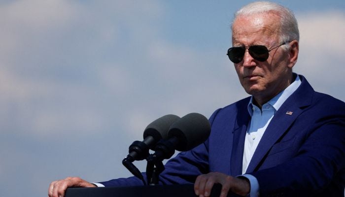 US President Joe Biden delivers remarks on climate change and renewable energy at the site of the former Brayton Point Power Station in Somerset, Massachusetts, U.S. July 20, 2022 - Reuters