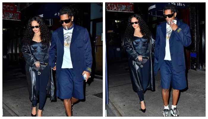 Rihanna looks effortlessly chic in corset top as she steps out for dinner with A$AP Rocky