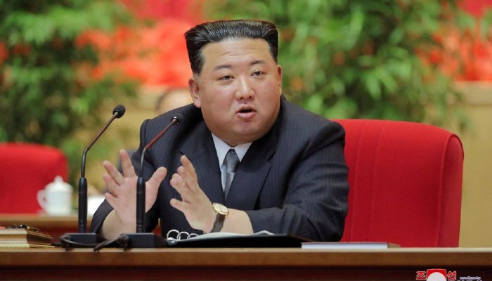North Koreas leader Kim Jong Un addresses a special workshop for officials in the party life guidance sections of organisational departments of party committees at all levels of the Workers Party of Korea (WPK) in Pyongyang, North Korea. — KCNA July 7, 2022. KCNA via REUTERS
