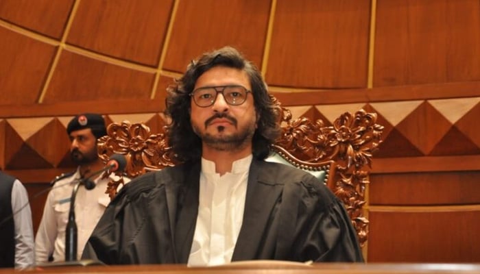 Punjab Assembly Deputy Speaker Dost Muhammad Mazari chairs a session in this undated photo. — Twitter/File