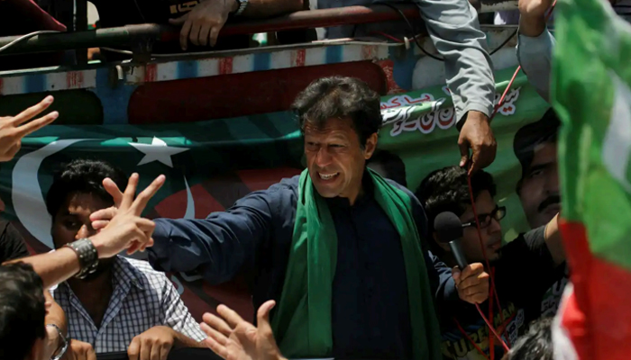 Imran Khan campaigning in Karachi in 2013.— Athar Hussain/Reuters