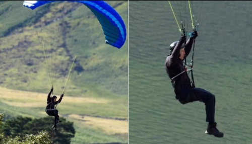 Tom Cruise jumps off a mountain as he films scary stunt for ‘Mission Impossible 8’