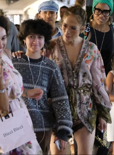 Jennifer Lopez steps outside in style as she continues European travels with child Emme