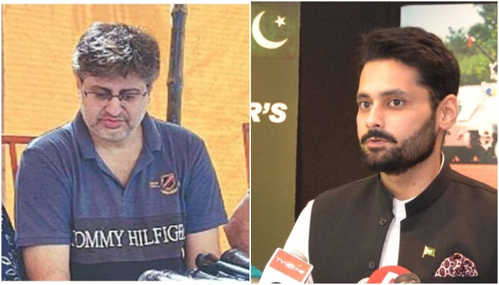 Dua Zahras father Mehdi Kazmi (L) and activist Jibran Nasir. — PPI/Twitter