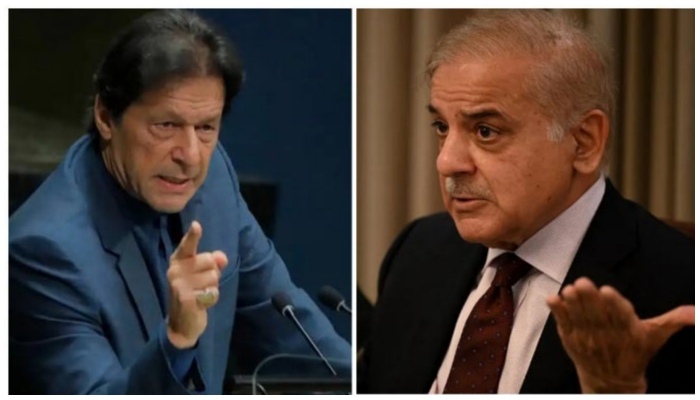 PTI Chairman Imran Khan (L) and Prime Minister Shehbaz Sharif. —AFP/Reuters