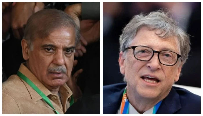 Prime Minister Shehbaz Sharif and Microsoft co-founder Bill Gates. — AFP/Reuters/File