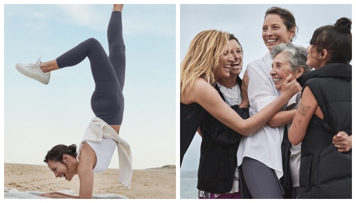 Christy Turlington shows off her fitness achievements with a relaxed yoga pose