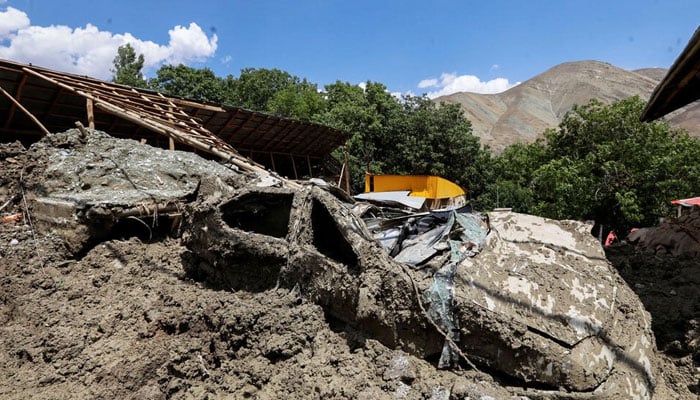 A general view shows destruction following the flood in Firuzkuh, east of Tehran, Iran July 30, 2022. © Handout, via Reuters