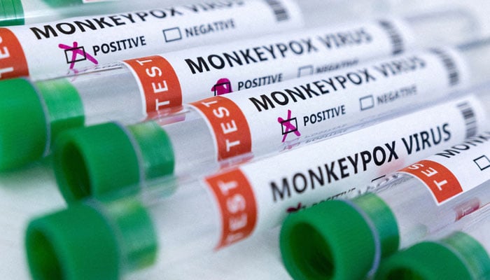 Test tubes labeled Monkeypox virus positive and negative are seen in this illustration taken May 23, 2022. — Reuters