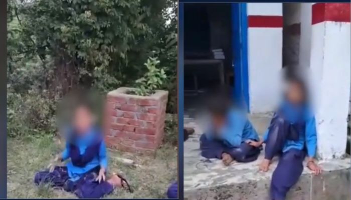 A shocking and scary video of a bunch of students, mostly girls, crying and screaming without any reason at a government school in India.— Screengrab from YouTube