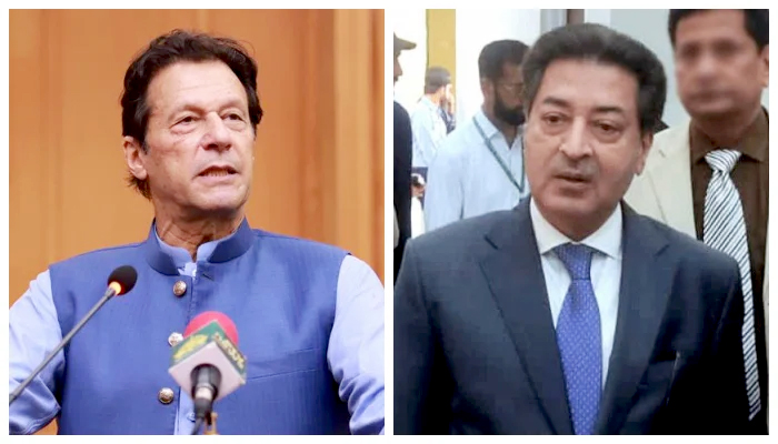 PTI Chairman Imran Khan (left) andChief Election Commissioner Sikandar Sultan Raja. — PID/Twitter/File