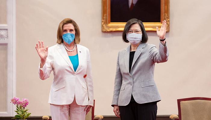 US House of Representatives Speaker Nancy Pelosi attends a meeting with Taiwan President Tsai Ing-wen at the presidential office in Taipei, Taiwan August 3, 2022. — Reuters