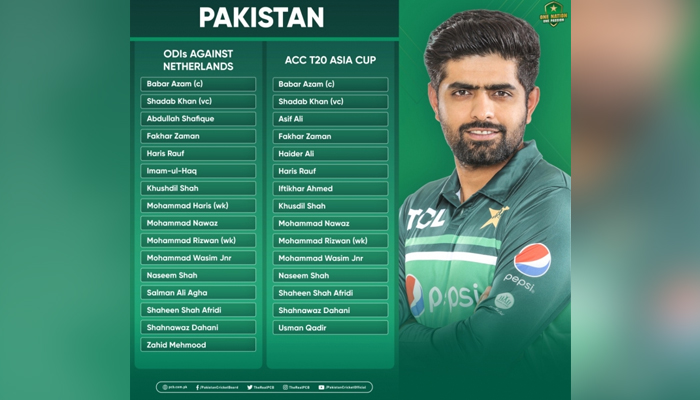 PCB announces Pakistans squad for Asia Cup 2022 and Netherlands ODIs