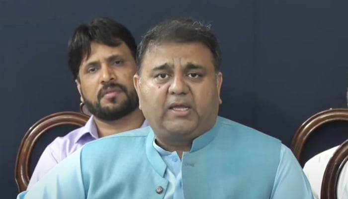 PTI leader Fawad Chaudhry addressing a press conference in Islamabad on August 3, 2022. — Screengrab from YouTube/HumNewsLive