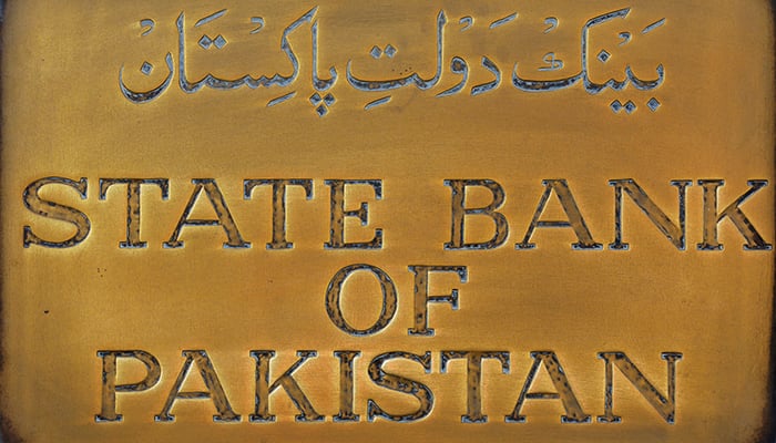A brass plaque of the State Bank of Pakistan is seen outside of its wall in Karachi, Pakistan December 5, 2018. — Reuters