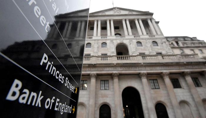 The Bank of England (BoE) building is reflected in a sign, London, Britain, December 16, 2021. — Reuters/File