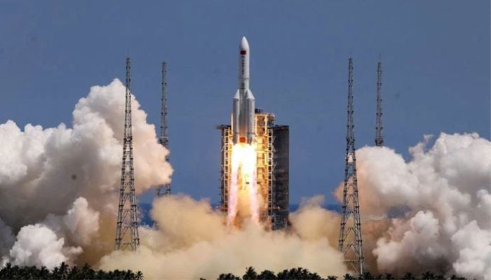 Long March-5B Y3 rocket, carrying the Wentian lab module for Chinas space station under construction, takes off from Wenchang Spacecraft Launch Site in Hainan province, China July 24, 2022. — Reuters