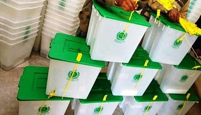 The ECPs ballot boxes. Photo: Geo News/File